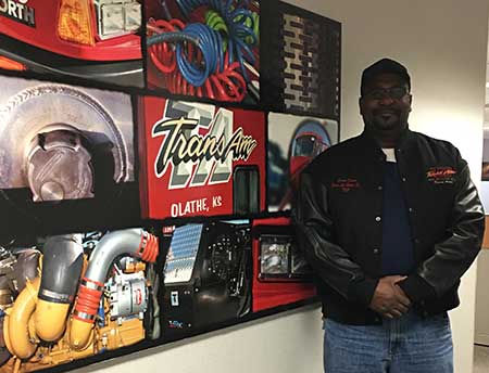 Elwin Hines received his TransAm Trucking Million Mile Jacket