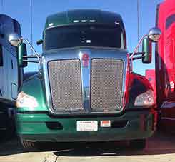 Front of Green TransAm Trucking Kenworth